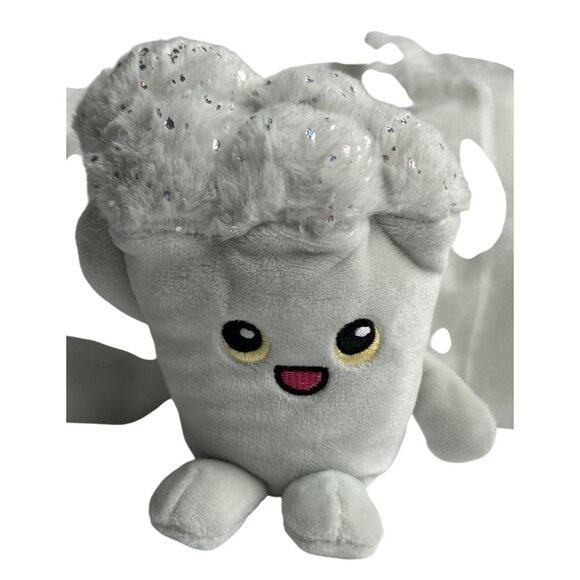 Living On The Veg Plush Set Of 2 - White Stevie and Grumpy Mushroom NWT - Picture 3 of 4